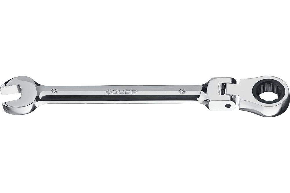 Ключи Зубр 27101-12 комбинированные гаечные трещоточные шарнирные 12 мм, ключи зубр 27087 h8 z01 комбинированные гаечные 8 шт 6 17 мм