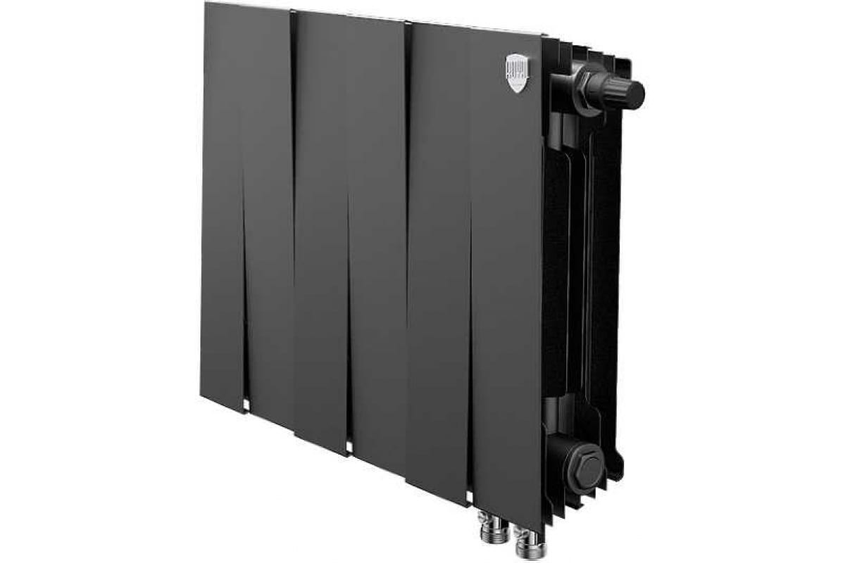 Биметаллический радиатор Piano Forte VDR 300/100 мм, 6 секций, нижнее подключение, Noir Sable