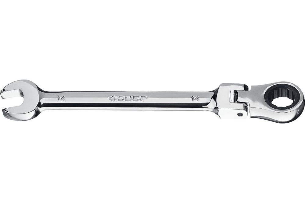 Ключи Зубр 27101-14 комбинированные гаечные трещоточные шарнирные 14 мм, ключи зубр 27101 13 комбинированные гаечные трещоточные шарнирные 13 мм