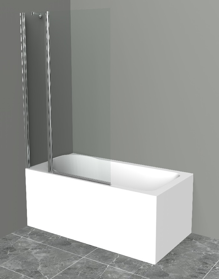 Шторка для ванны Uno-V-11-120/150-C-Cr, 1200х1500 мм, стекло прозрачное, распашная, профиль хром