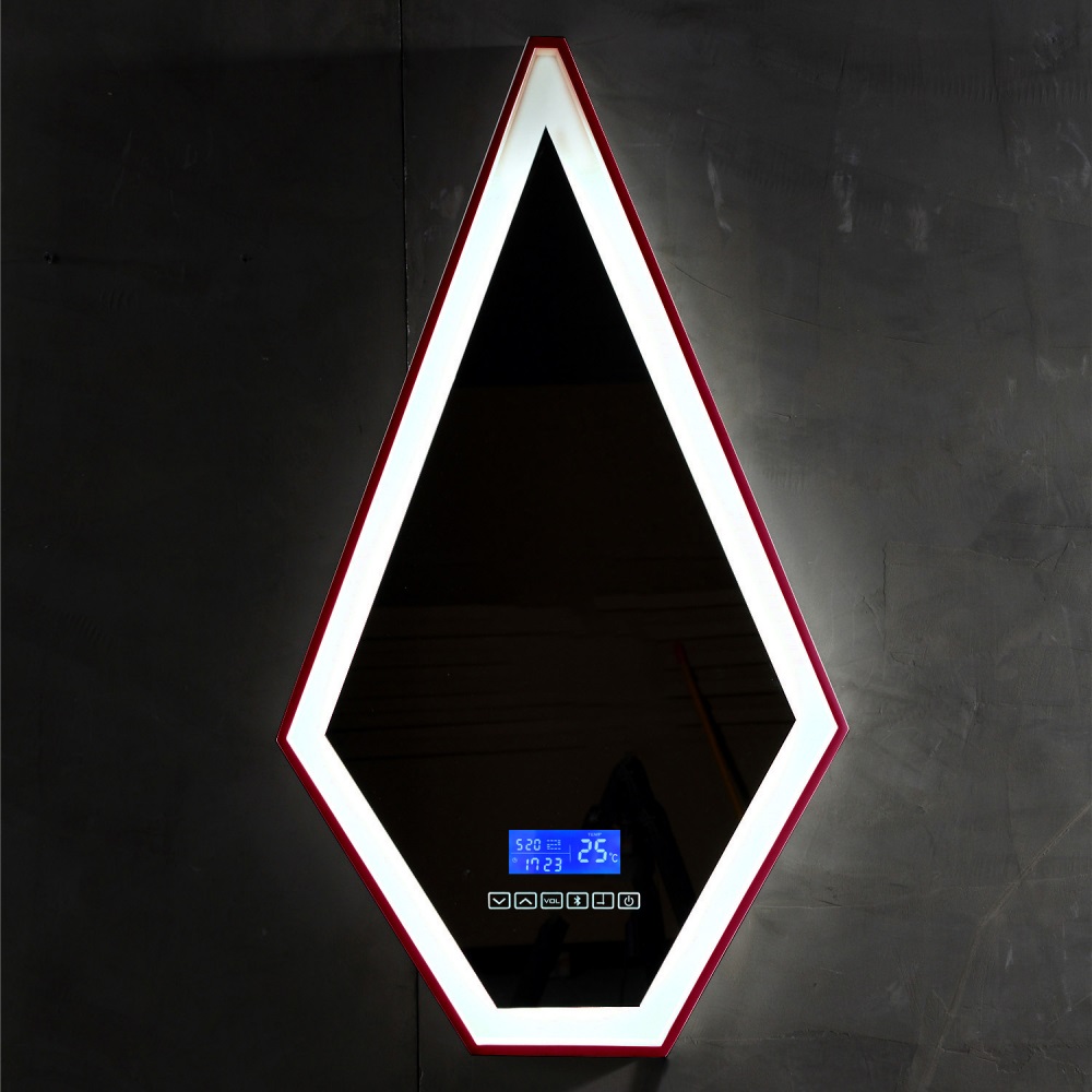 Зеркало Stein AS6611R 45х80 см, для ванной с подсветкой, цвет красный