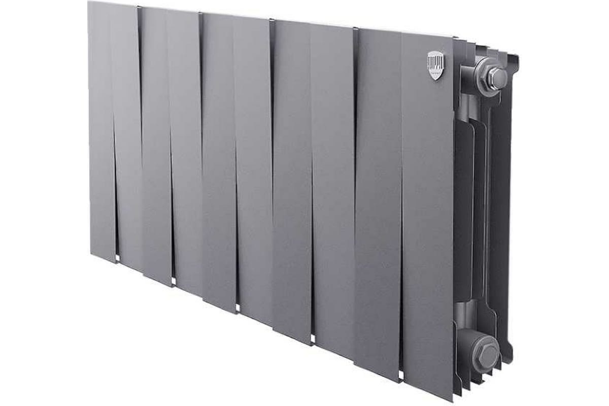 Биметаллический радиатор Piano Forte 300/100 мм, 10 секций, боковое подключение, Silver Satin