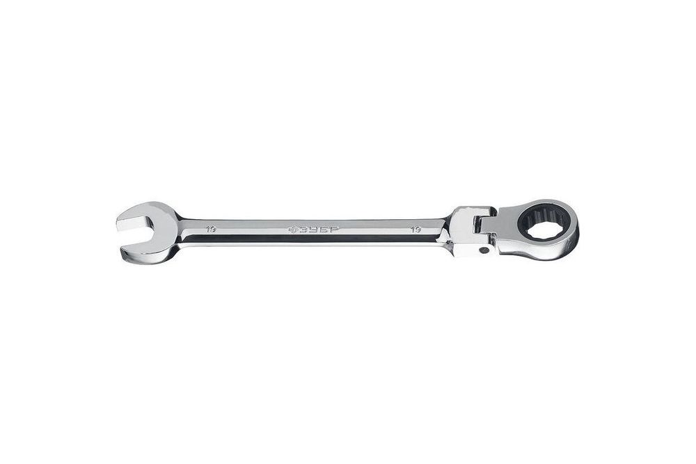 Ключи Зубр 27101-19 комбинированные гаечные трещоточные шарнирные 19 мм, комбинированные трещоточные шарнирные ключи deko