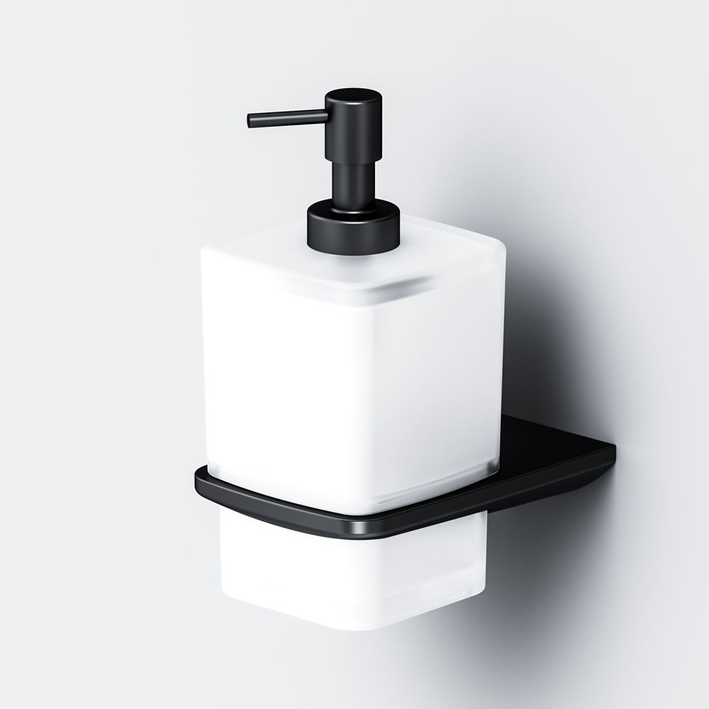 Стеклянный диспенсер для жидкого мыла с настенным держателем Inspire 2.0 A50A36922, черный