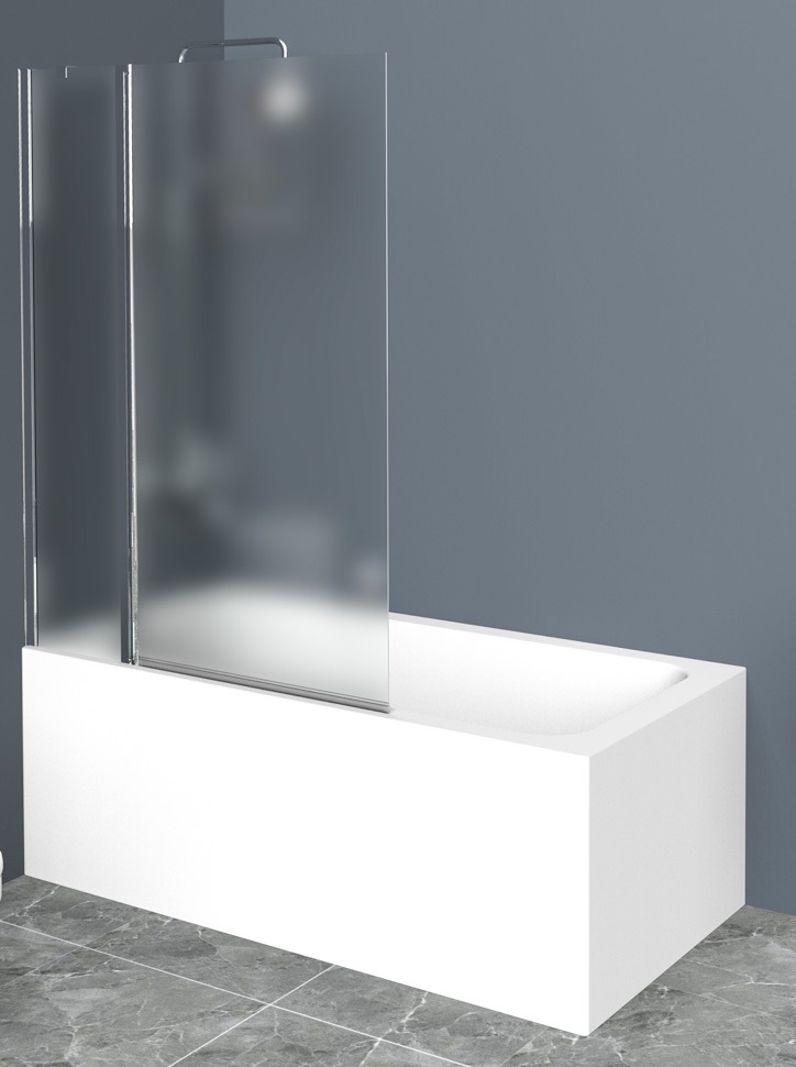 Шторка для ванны Uno-V-11-120/150-P-Cr, 1200х1500 мм, стекло текстурное, распашная, профиль хром
