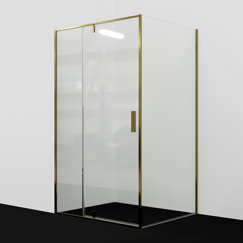 Душевой уголок Aisch 55P22 1000х900х2000, прозрачное стекло, профиль матовое золото