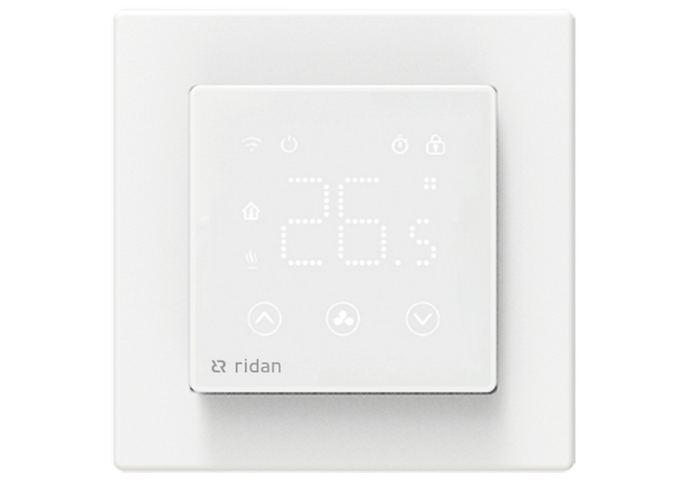 Комнатный термостат Ридан RSmart-SW 088L1141R, 230 В, белый, с Wi-Fi подключением, встраиваемый - фото 1