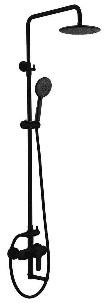Душевая стойка Eleganz AF8316B с изливом, черный - фото 1