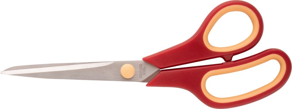 бытовые ножницы fit Ножницы Курс 67330 бытовые нержавеющие прорезиненные ручки, толщина лезвия 2,0 мм, 215 мм