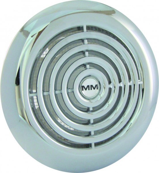Вентилятор MM 120 круглый 150 м3/ч, обратный клапан, хром, тонкий