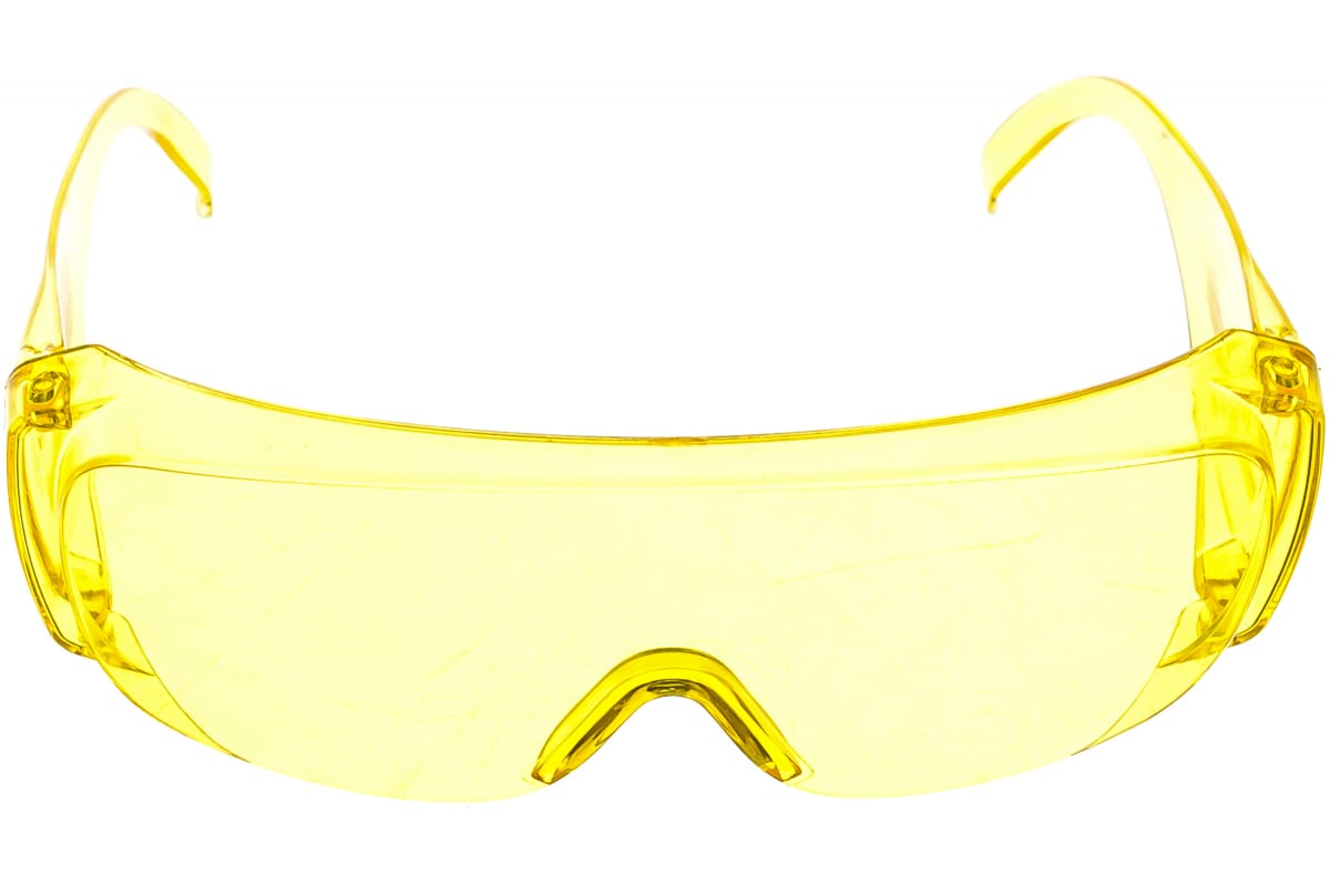 Очки защитные Сибртех 89157 открытого типа, желтые, ударопрочный поликарбонат