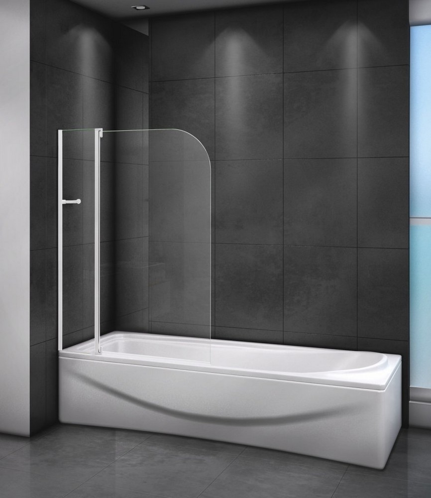 Шторка для ванны RELAX-V-11-100/140-C-Bi 1000x1400, стекло прозрачное, профиль жемчужно серый