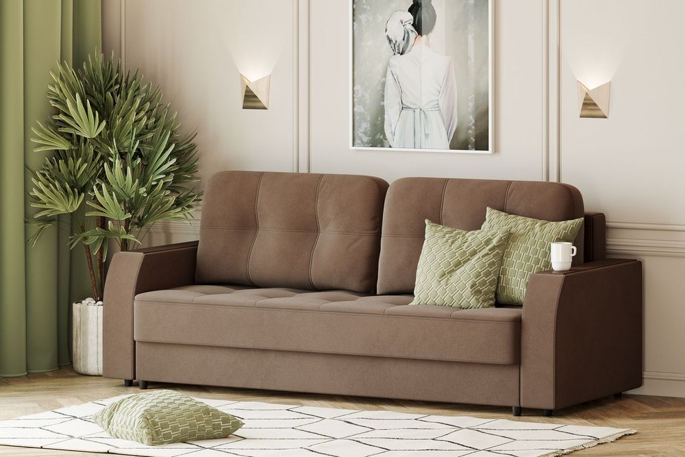 Купить диван-кровать silva 3т нью-йорк ск, луна 25 браун - цены,характеристики, доставка