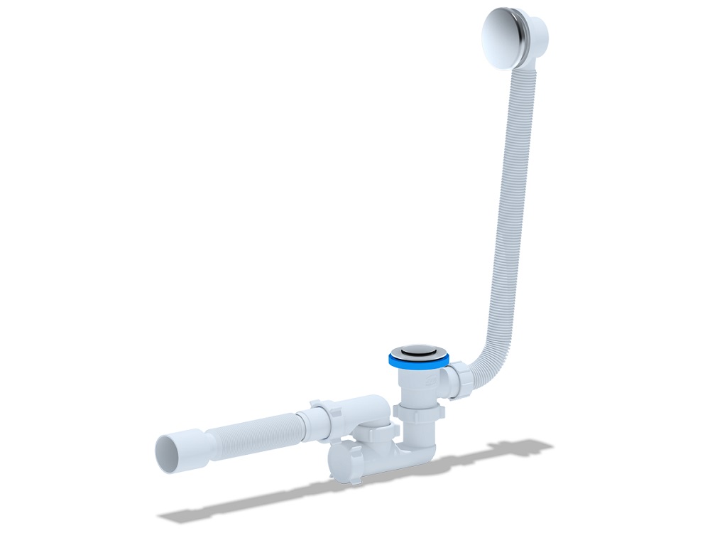 Обвязка Ани-Пласт click/clack EC255S для ванны, регулируемая с гибкой трубкой 40/50, 1.1/2