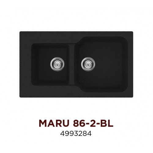 Мойка Maru 86-2-BL черный 4993284 - фото 1