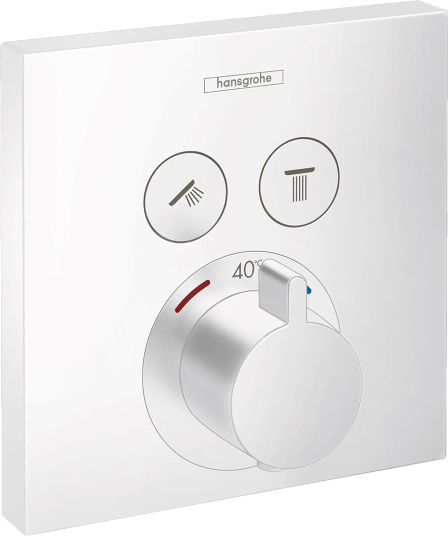 Смеситель Select 15763700 термостатический для душа на 2 потребителя(внешняя часть), матовый белый