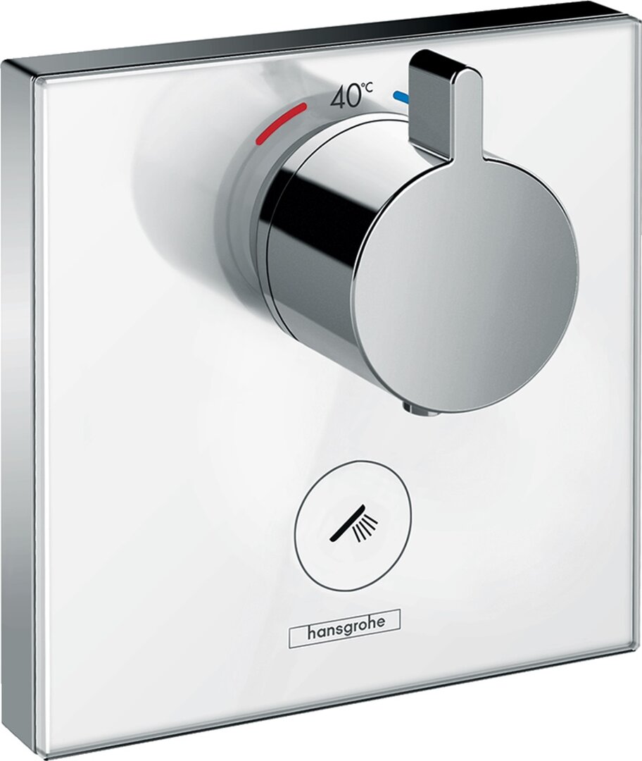 Смеситель ShowerSelect 15735400 термостатический для душа glass Highflow (внешняя часть), белый/хром
