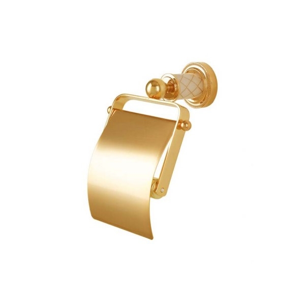 Держатель туалетной бумаги Murano 10901-W-G с крышкой, золото