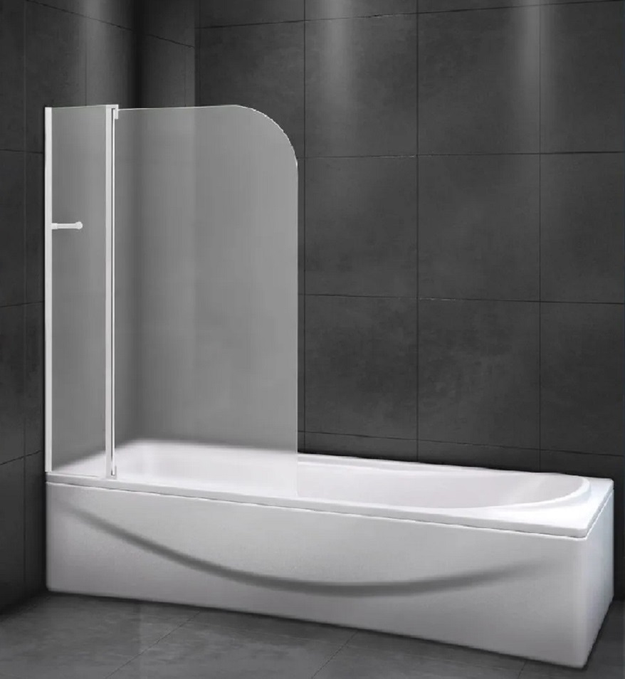 Шторка для ванны Relax-V-11-100/140-P-Bi-L, 1000x1400 мм, левая, стекло текстурное, профиль жемчужно серый