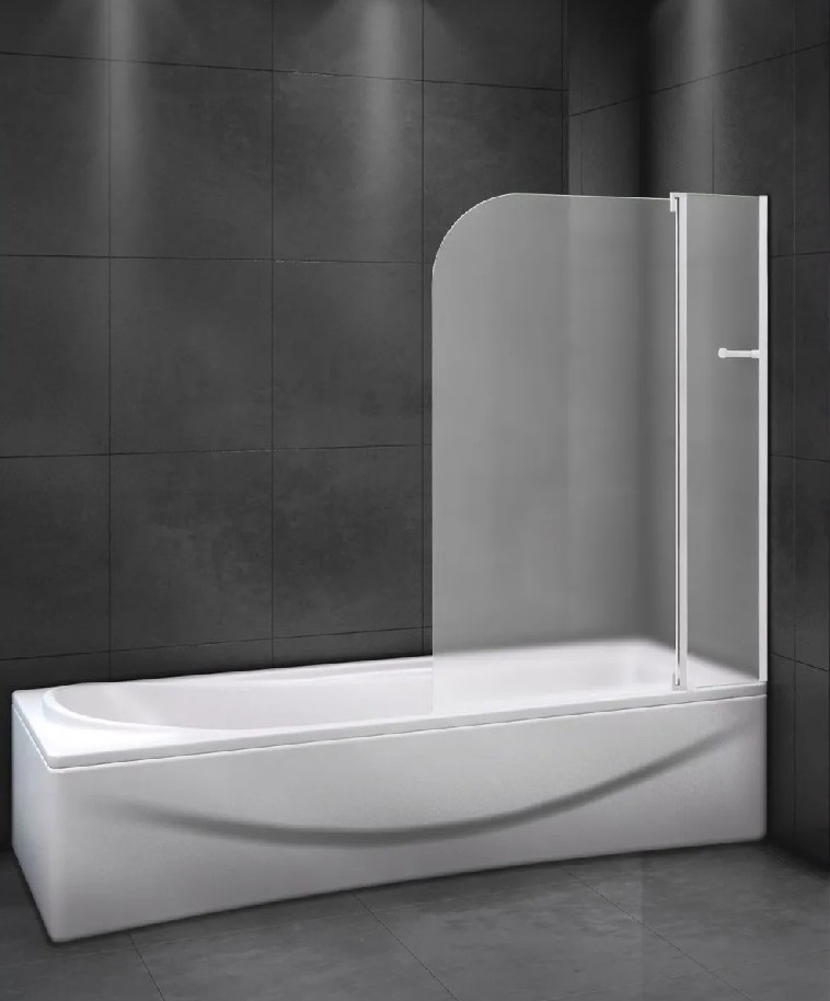 Шторка для ванны Relax-V-11-100/140-P-Bi-R, 1000x1400 мм, правая, стекло текстурное, профиль жемчужно серый