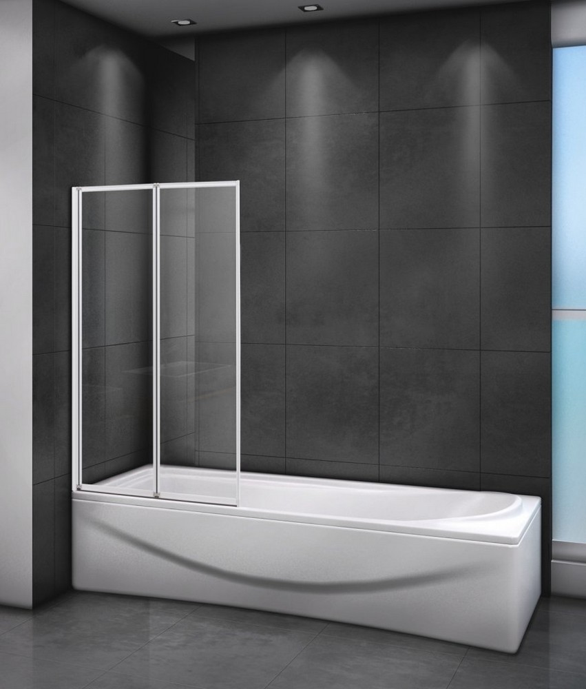 Шторка для ванны RELAX-V-2-80/140-C-Bi 800x1400, стекло прозрачное, профиль жемчужно серый