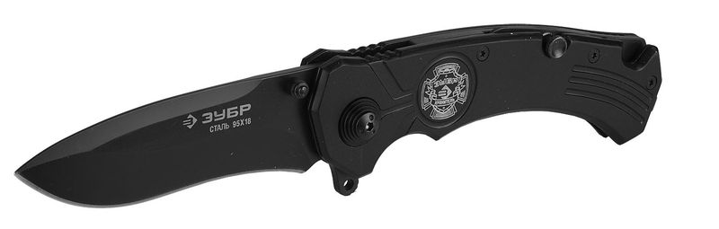 Нож Зубр Премиум Хранитель 47710 складной, металлическая рукоятка, наконечник для стекол, 210мм/лезвие 85мм