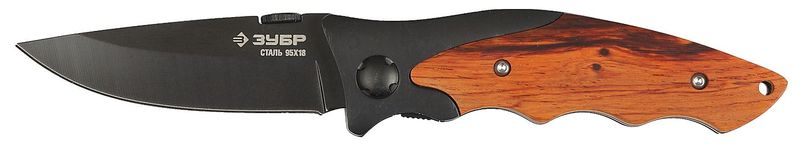 Нож Зубр Премиум Стрелец 47711 складной универсальный, металлическая рукоятка с деревянными вставками, 185мм/лезвие 80мм нож садовый складной palisad изогнутое лезвие 170 мм деревянная рукоятка