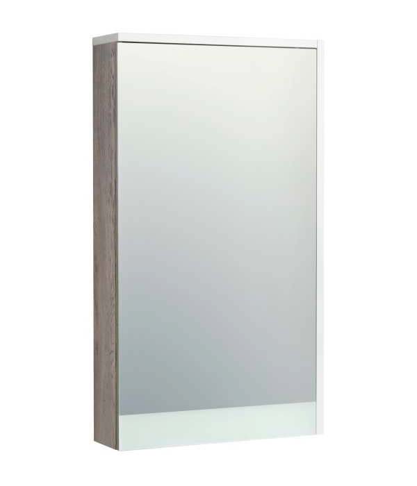 Зеркало- шкаф Акватон Эмма 1A221802EAD80 46 см, белый/дуб навара зеркало шкаф в ванную aquaton эмма 1a221802ead80 белый дуб наварра