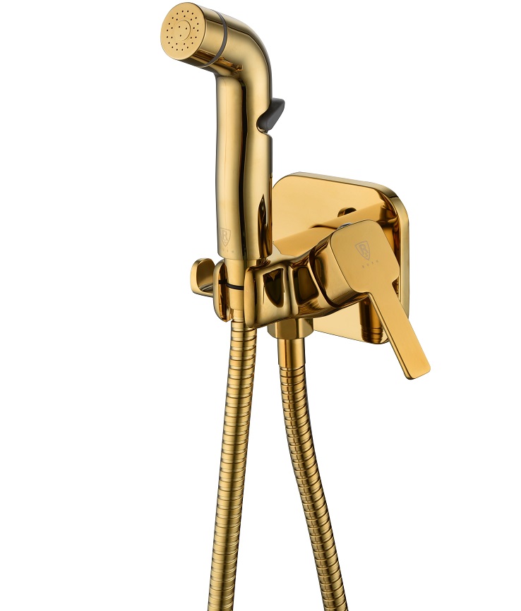 Гигиенический душ Capri CA1435-99G, со смесителем, встраиваемый, золотой