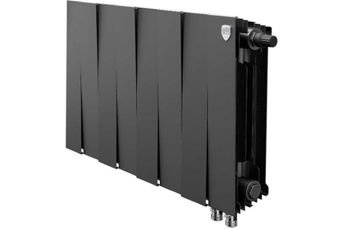 Биметаллический радиатор Piano Forte 300/100 мм, 8 секций, боковое подключение, Noir Sable