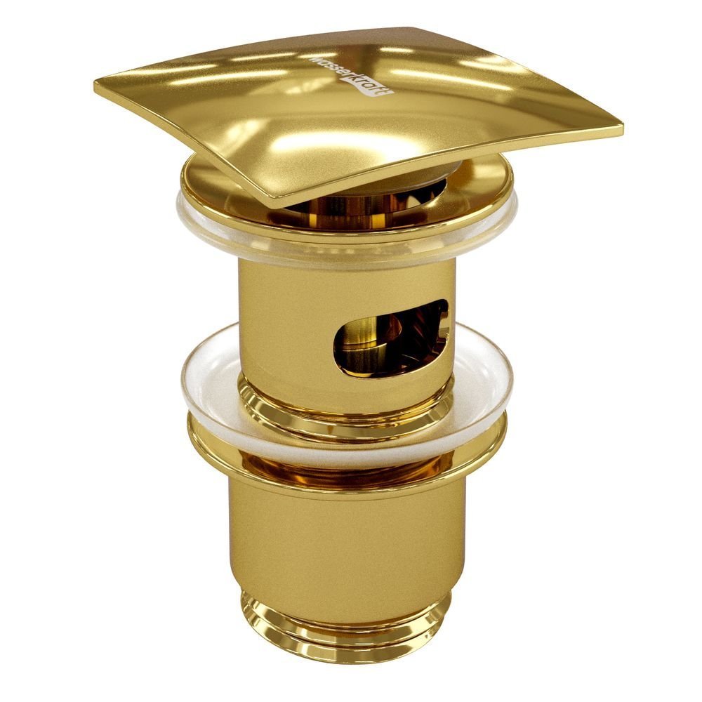 Донный клапан A168 Push-up, глянец золото