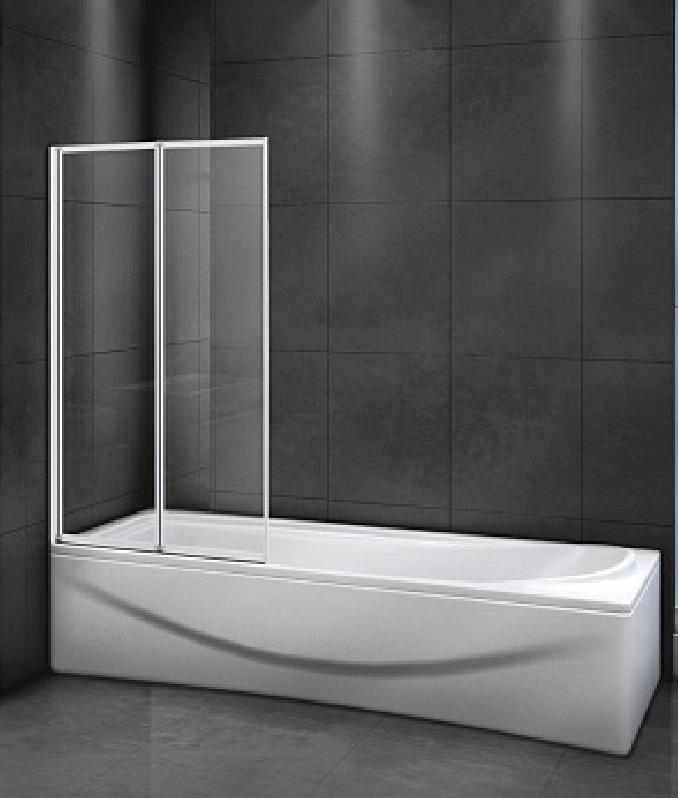 Шторка для ванны Relax-V-2-80/140-P-Bi-L, 800x1400 мм, левая, стекло текстурное, профиль жемчужно серый