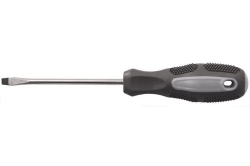 Отвертка Курс Мастер 53781, CrV сталь, прорезиненная ручка 3х75 мм SL пилка металлическая для ногтей прорезиненная ручка 17 см серебристый чёрный