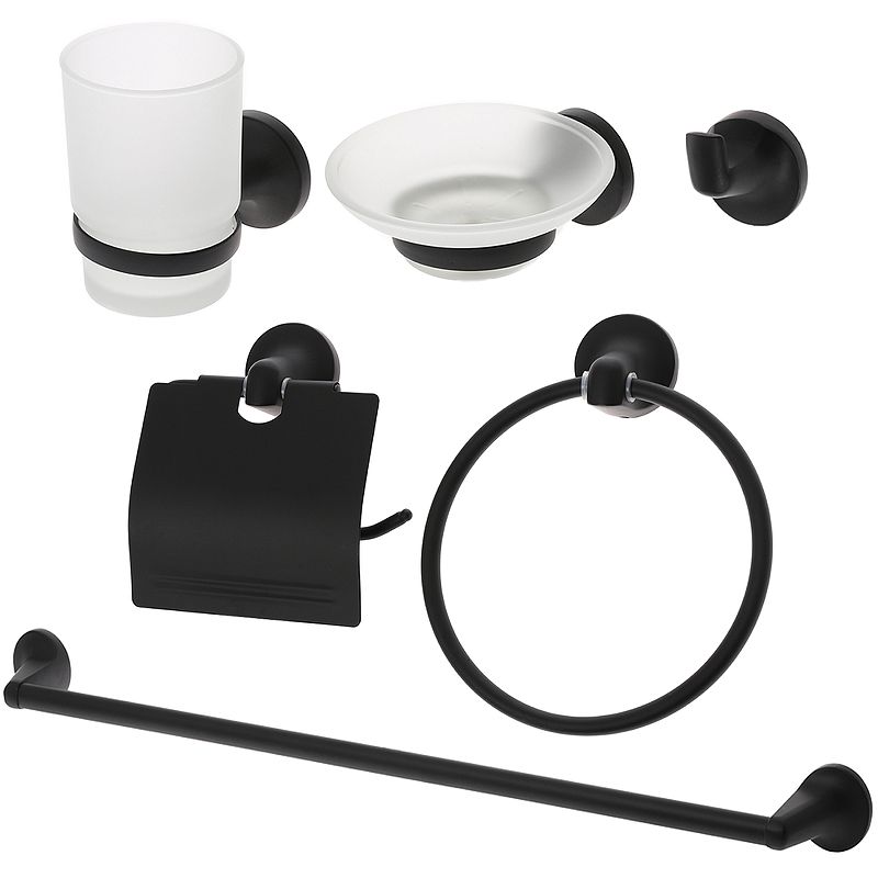 Набор аксессуаров для ванной комнаты Y01-888b (6 предметов), черный Y01-888b (6 предметов), черный - фото 1