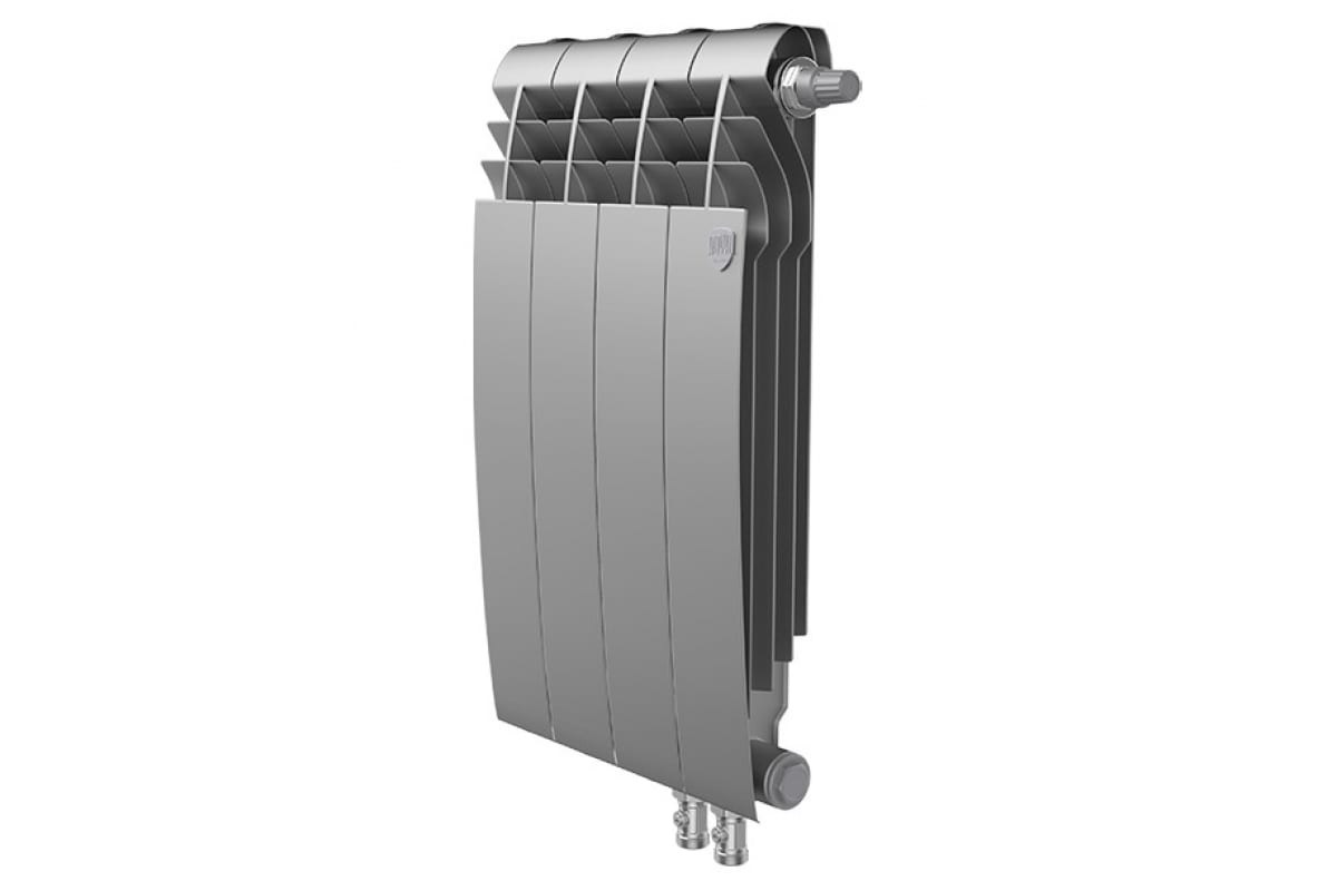 Биметаллический радиатор BiLiner VDR 500/90 мм, 4 секции, нижнее подключение, Silver Satin