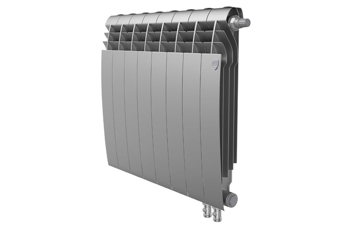 Биметаллический радиатор BiLiner VDR 500/90мм, 8 секций, нижнее подключение, Silver Satin