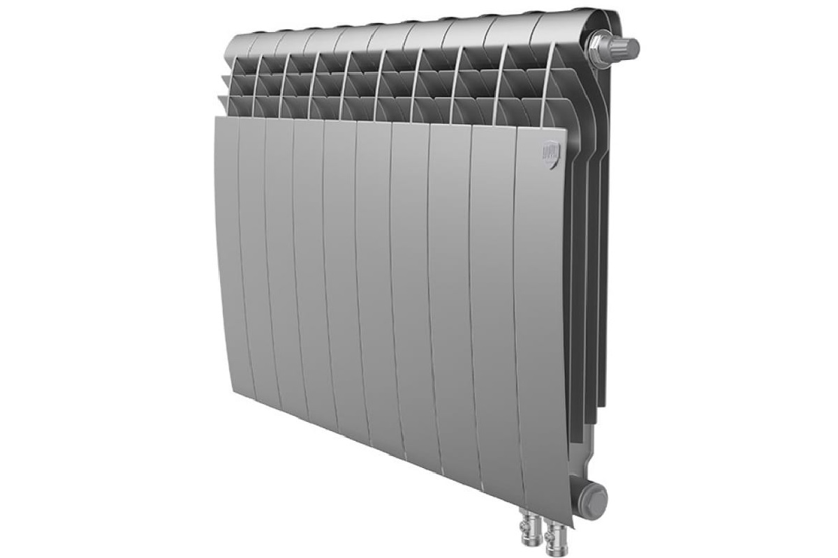 Биметаллический радиатор BiLiner VDR 500/90 мм, 10 секций, нижнее подключение, Silver Satin