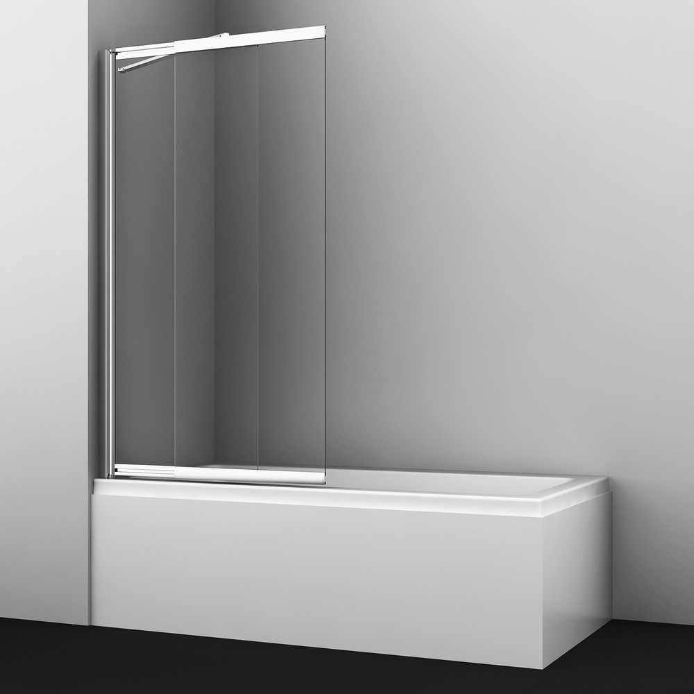 Шторка стеклянная для ванны Main 41S02-80WS Fixed, 80х140, профиль серебро