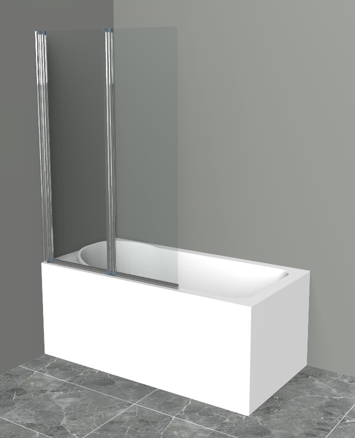 Шторка для ванны Uno-V-2-100/150-C-Cr, 1000х1500 мм, стекло прозрачное, поворотная, профиль хром