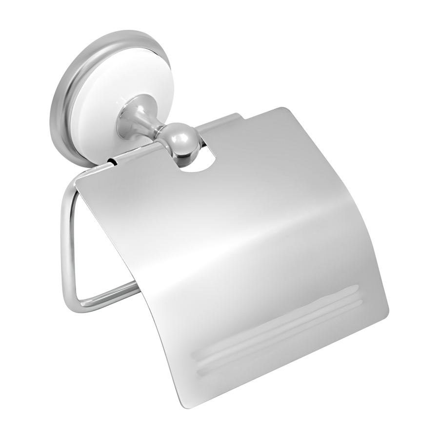 Держатель для туалетной бумаги Blanco B-51102 2512.023 с крышкой, хром-белый