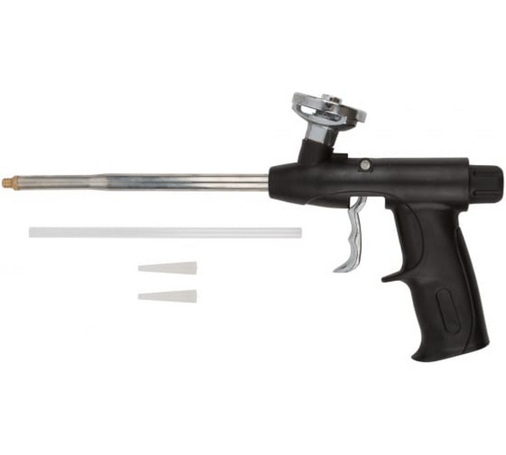 Пистолет Kурс 14263 для монтажной пены, пластиковый корпус пластиковый пистолет для монтажной пены монтажник