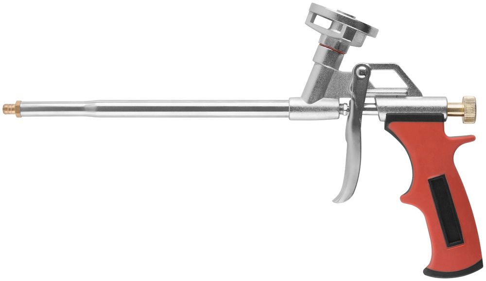 Пистолет для монтажной пены Курс 14266 алюминиевый корпус, прорезиненная ручка терка для ног лазерная двусторонняя с пилкой прорезиненная ручка 25 5 см