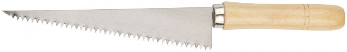Ножовка ручная для гипсокартона Kурс 15375, деревянная ручка 175 мм