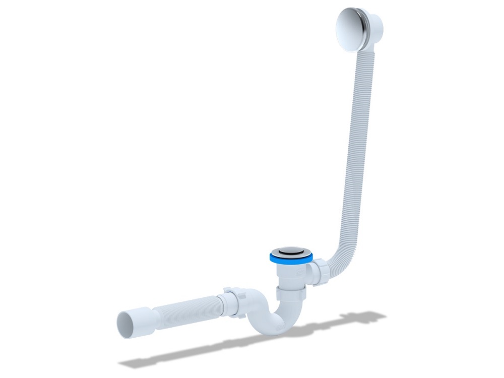 Обвязка Ани-Пласт click/clack EC155 для ванны, прямоточная с гибкой трубкой 40/50, 1.1/2