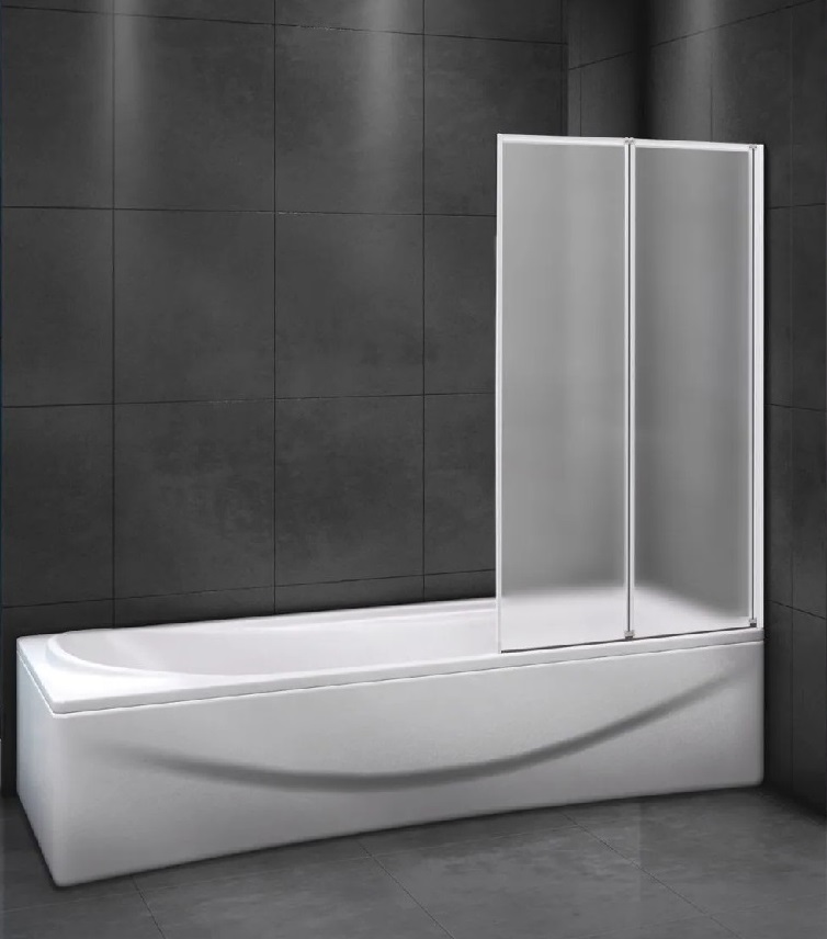 Шторка для ванны Relax-V-2-80/140-P-Bi-R, 800x1400 мм, правая, стекло текстурное, профиль жемчужно серый