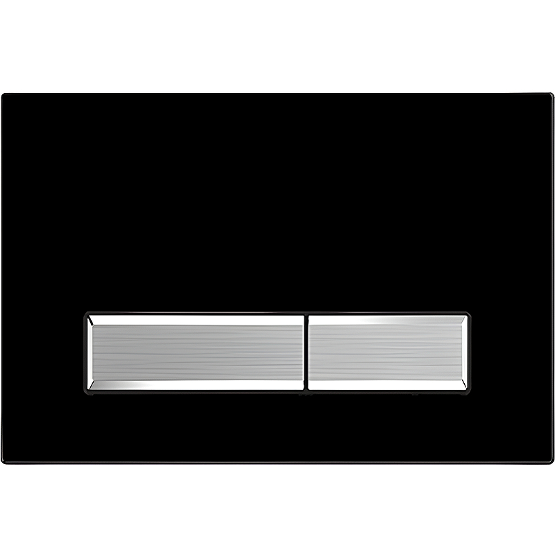 Клавиша Акватек Slim KDI-0000026 двойного слива, черный матовый (прямоугольная, никель) Клавиша Акватек Slim KDI-0000026 двойного слива, черный матовый (прямоугольная, никель) - фото 1