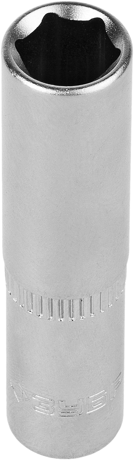 Головка торцовая Зубр Мастер 27717-08 удлиненная, Cr-V, FLANK, хроматированное покрытие, 8мм