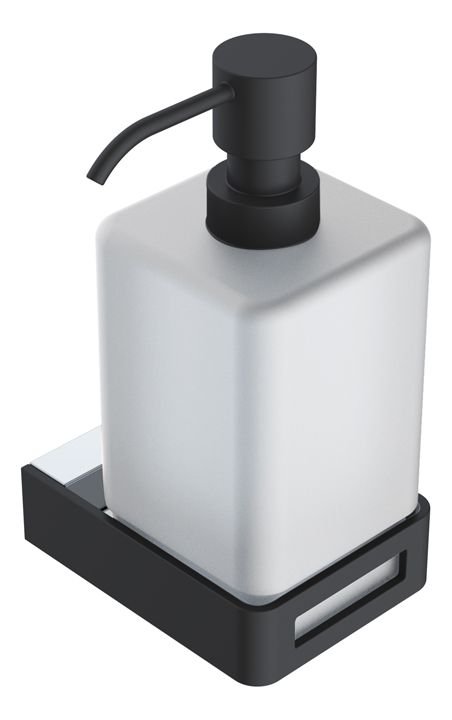 Диспенсер для жидкого мыла Q 10957-CR-B, хром/черный
