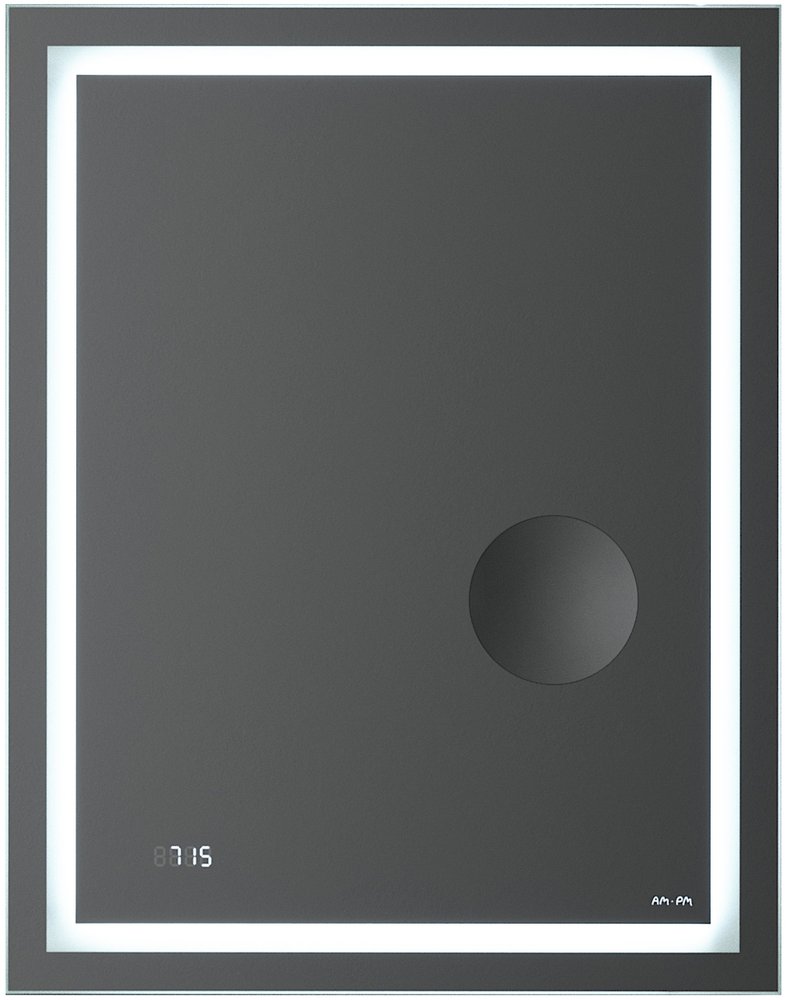 Зеркало AmPm Gem M91AMOX0553WG 55см, с контурной LED-подсветкой, втроенные часы и линза