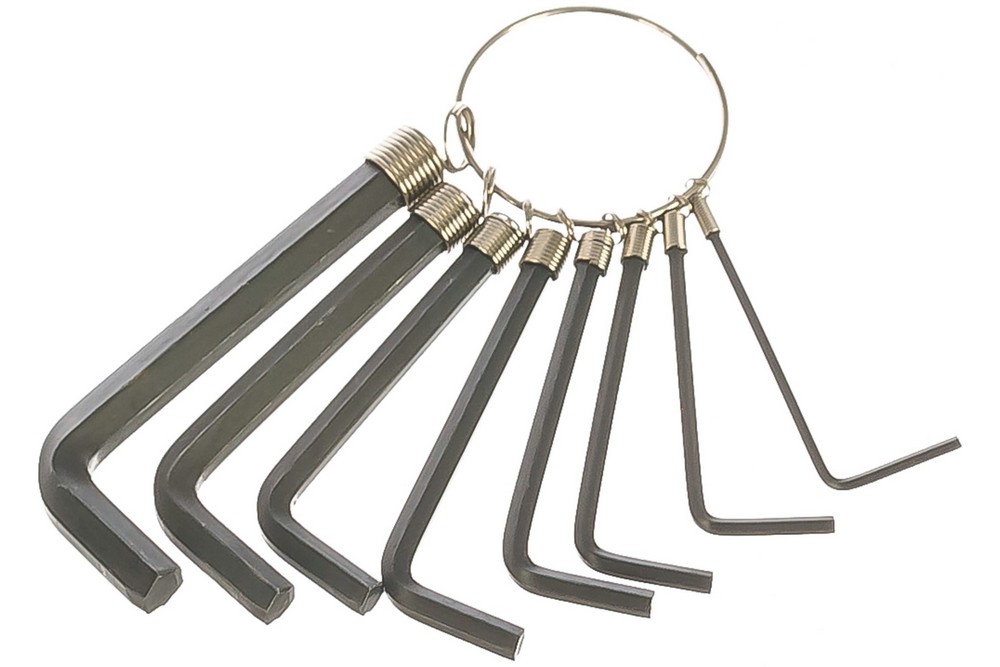 Ключи Курс 64171 шестигранные на кольце 8 шт. ( 1,5-6 мм ) пушистик хвостик на кольце